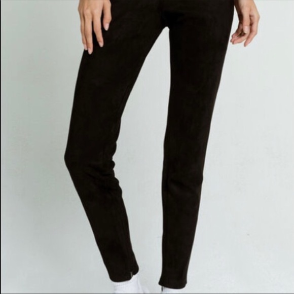 NWT Faux Suede Black Tights Legging Pants Size Medium - Picture 4 of 8